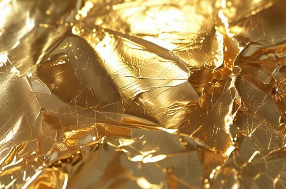 A Close Up of a Gold Foil