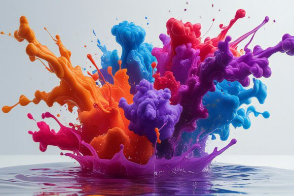 A Colorful Explosion of Paint: Enhancing Creative Projects with a Versatile Background Image