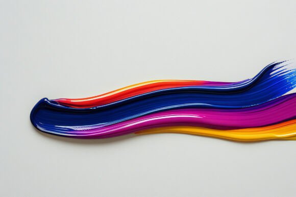 A Colorful Paint on a White Surface