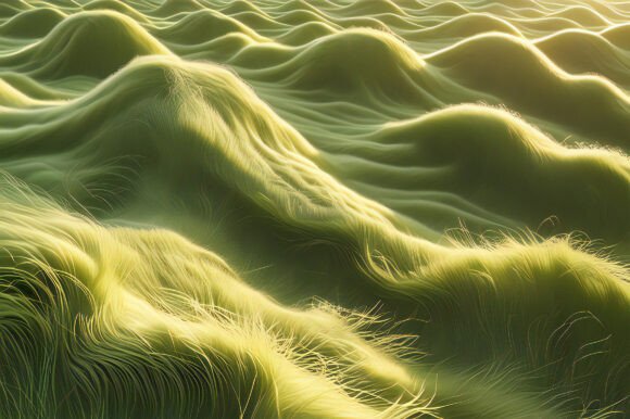 A Green Wavy Grass with Yellow Streaks: A Versatile Design Background