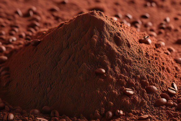 A Pile of Coffee Beans and Powder: A Versatile Background for Creative Projects