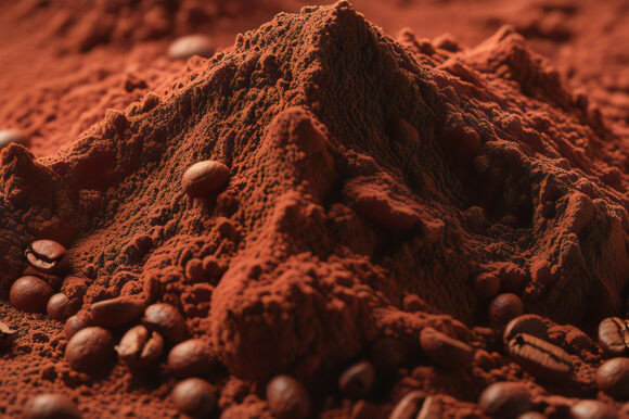 A Pile of Coffee Beans and Powder Texture: A Versatile Design Resource