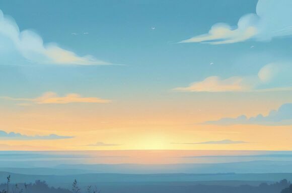 A Sunset over a Field