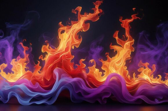 Inferno's Dance of Orange, Red: A Vibrant Background for Creative Projects