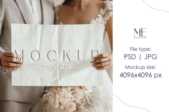 Wedding Newspaper Mockup, Folded Newspap
