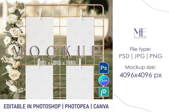 Wedding Seating Chart Card Mockup Canva